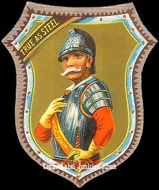 True As Steel- cigar box label