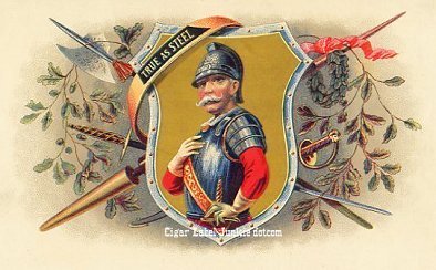 True As Steel-cigar box label