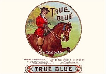 True Blue- cigar box label