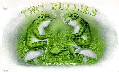 Two Bullies- cigar box label