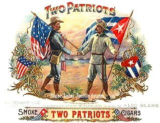 Two Patriots cigar box label