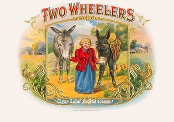 Two Wheelers- cigar box label
