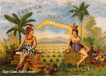 UT 2 Indian Maidens cigar box label