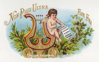 UT Cherub Harp cigar box label