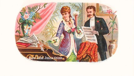 UT Couple Sings cigar box label