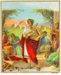 UT Harp Player cigar box label