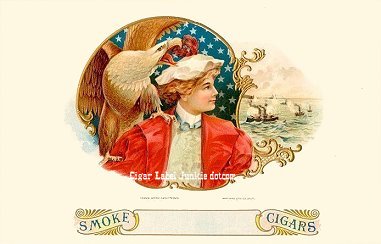 UT Lady Liberty cigar box label