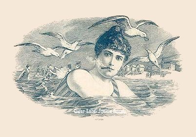 UT Lady Swims cigar box label