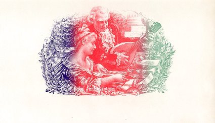 UT Music Couple cigar box label