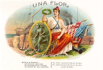 Una Flor cigar box label