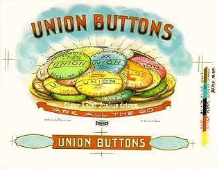 Union Buttons cigar box label