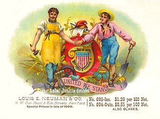 United We Stand cigar box label