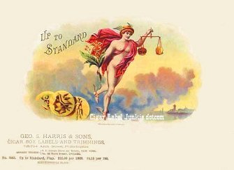 Up To Standard cigar box label