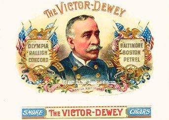 Victory Dewey cigar box label