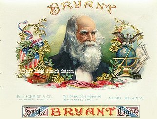 WC Bryant cigar box label
