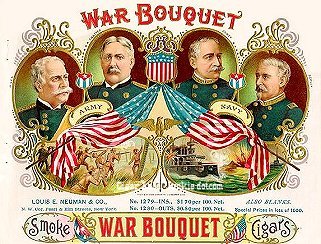 War Bouquet cigar box label