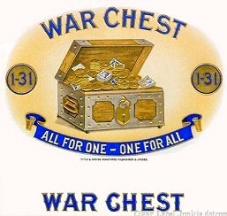 War Chest cigar box label
