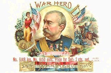 War Hero cigar box label