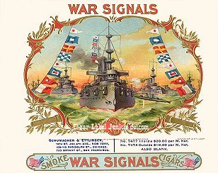 War Signals cigar box label