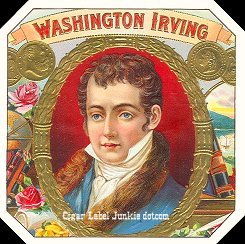 Washington Irving cigar box label