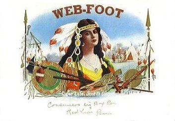 Web Foot cigar box label