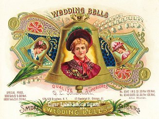 Wedding Bells cigar box label