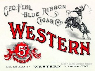 Western cigar box label