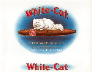 White Cat- cigar box label