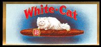 White Cat end cigar box label