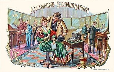 Win Steno cigar box label