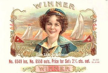 Winner cigar box label