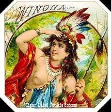 Winona cigar box label