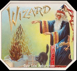 Wizard outer cigar label