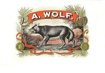 A Wolf- cigar box label