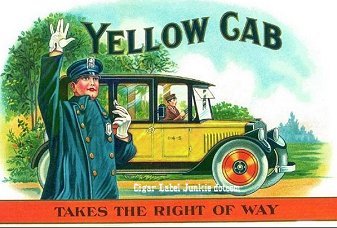 Yellow Cab 2a cigar box label